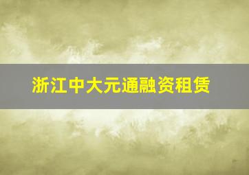 浙江中大元通融资租赁