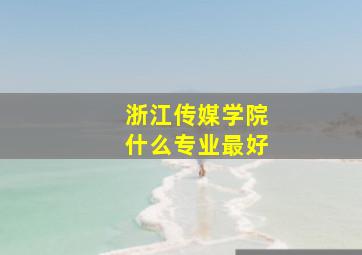 浙江传媒学院什么专业最好