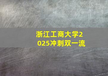 浙江工商大学2025冲刺双一流