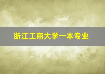 浙江工商大学一本专业