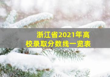 浙江省2021年高校录取分数线一览表