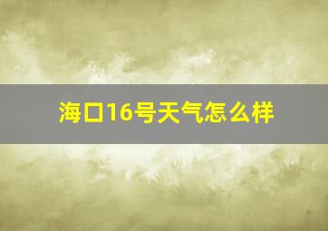 海口16号天气怎么样