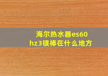 海尔热水器es60hz3镁棒在什么地方