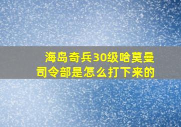 海岛奇兵30级哈莫曼司令部是怎么打下来的