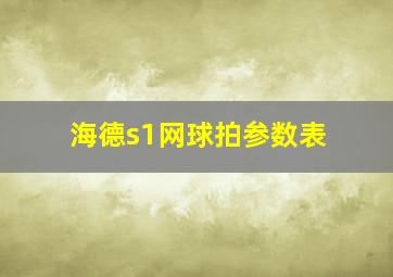 海德s1网球拍参数表