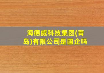 海德威科技集团(青岛)有限公司是国企吗