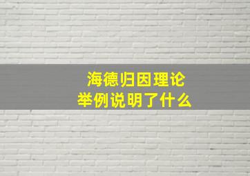 海德归因理论举例说明了什么