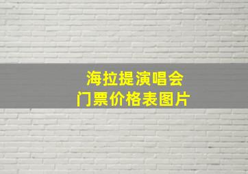 海拉提演唱会门票价格表图片