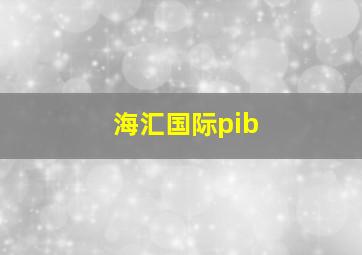 海汇国际pib