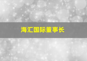 海汇国际董事长