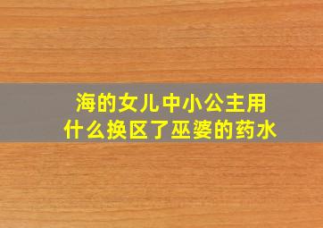 海的女儿中小公主用什么换区了巫婆的药水