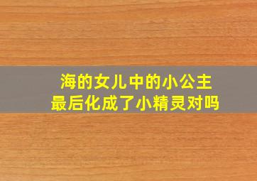 海的女儿中的小公主最后化成了小精灵对吗