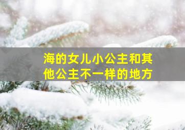 海的女儿小公主和其他公主不一样的地方