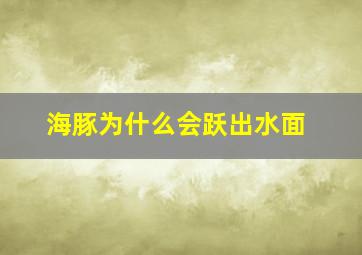 海豚为什么会跃出水面