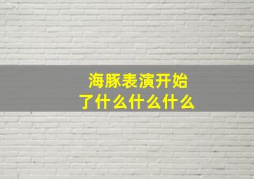 海豚表演开始了什么什么什么