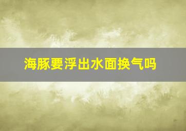 海豚要浮出水面换气吗