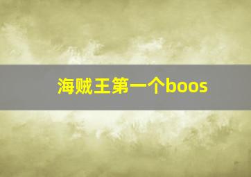 海贼王第一个boos