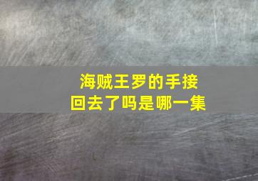 海贼王罗的手接回去了吗是哪一集