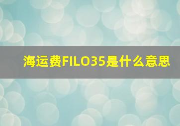 海运费FILO35是什么意思