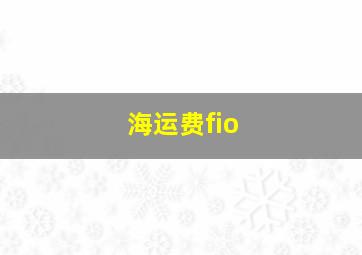 海运费fio