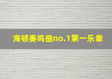 海顿奏鸣曲no.1第一乐章