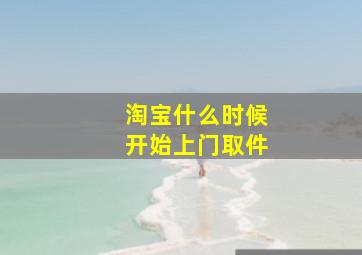 淘宝什么时候开始上门取件