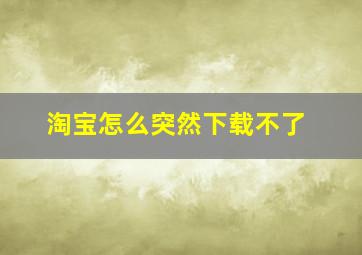 淘宝怎么突然下载不了