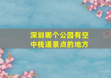 深圳哪个公园有空中栈道景点的地方