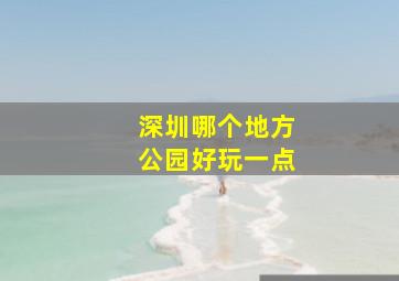 深圳哪个地方公园好玩一点