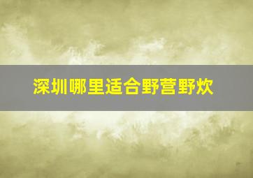 深圳哪里适合野营野炊