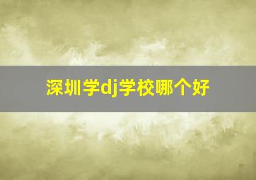 深圳学dj学校哪个好