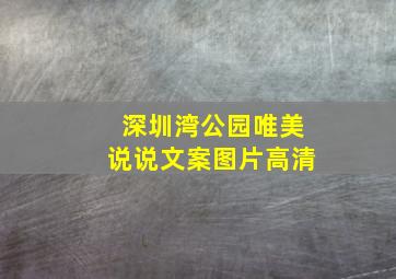 深圳湾公园唯美说说文案图片高清