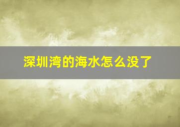 深圳湾的海水怎么没了