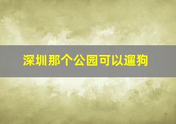 深圳那个公园可以遛狗