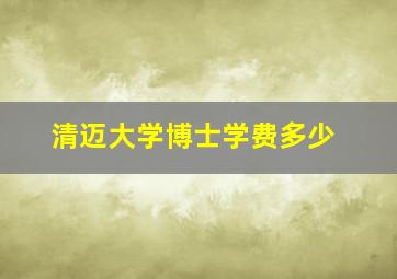 清迈大学博士学费多少