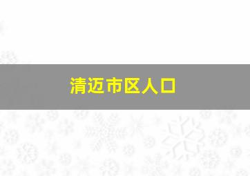 清迈市区人口