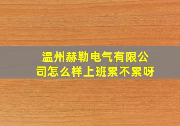 温州赫勒电气有限公司怎么样上班累不累呀