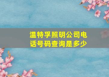 温特孚照明公司电话号码查询是多少