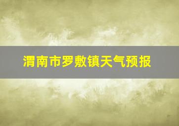 渭南市罗敷镇天气预报