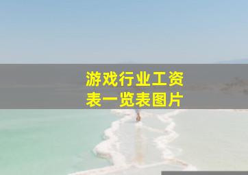 游戏行业工资表一览表图片