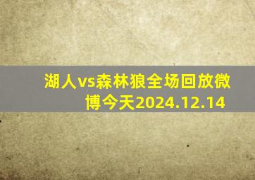 湖人vs森林狼全场回放微博今天2024.12.14