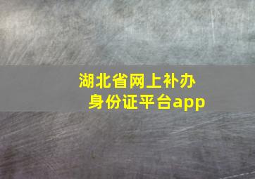 湖北省网上补办身份证平台app