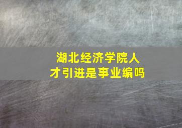 湖北经济学院人才引进是事业编吗