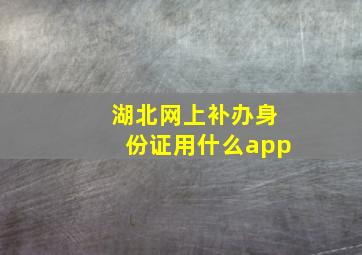 湖北网上补办身份证用什么app