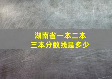 湖南省一本二本三本分数线是多少