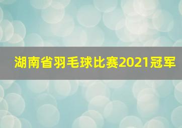 湖南省羽毛球比赛2021冠军