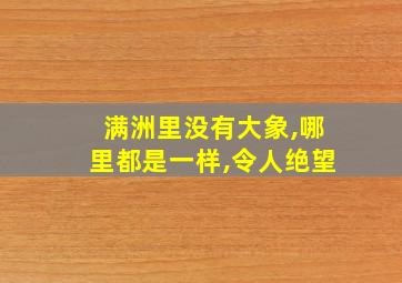 满洲里没有大象,哪里都是一样,令人绝望