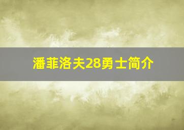 潘菲洛夫28勇士简介