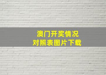 澳门开奖情况对照表图片下载