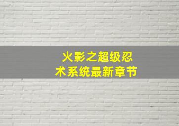 火影之超级忍术系统最新章节